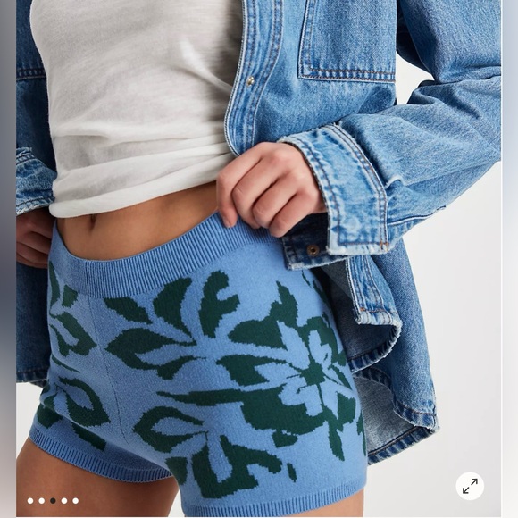 Free People Pants - Free People  Kaia Swit Shorts Knit Shorts - Blue and Green NWT cute